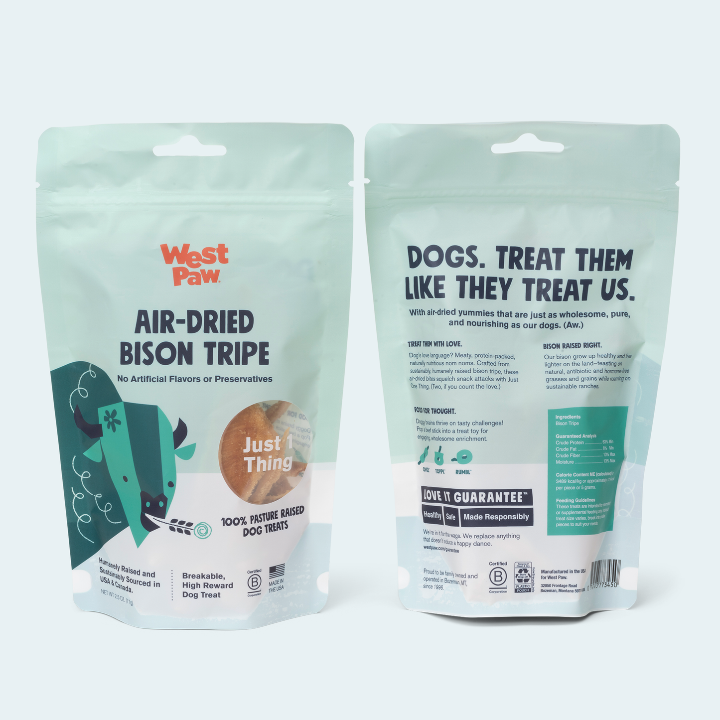 West Paw Bison Tripe Dog Treats – Air-Dried & High-Protein