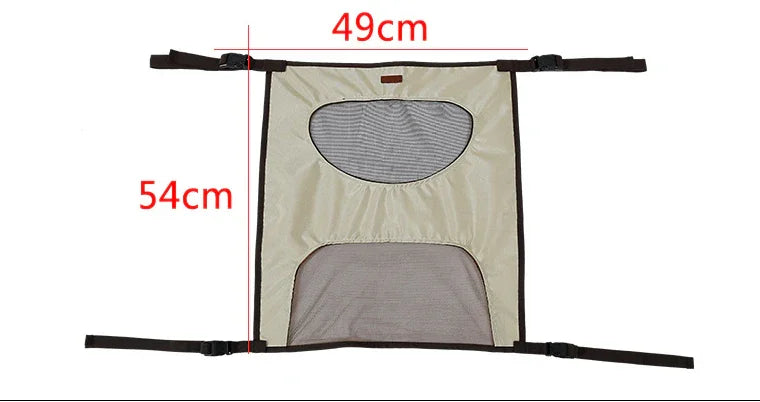 Dog Car Seat Barrier – Prevents Front-Seat Jumping, Nylon & PVC Mesh, Black, Beige & Gray