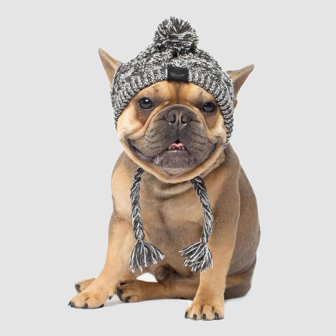 Fluffy Pom Knitted Dog Hat — Winter Style
