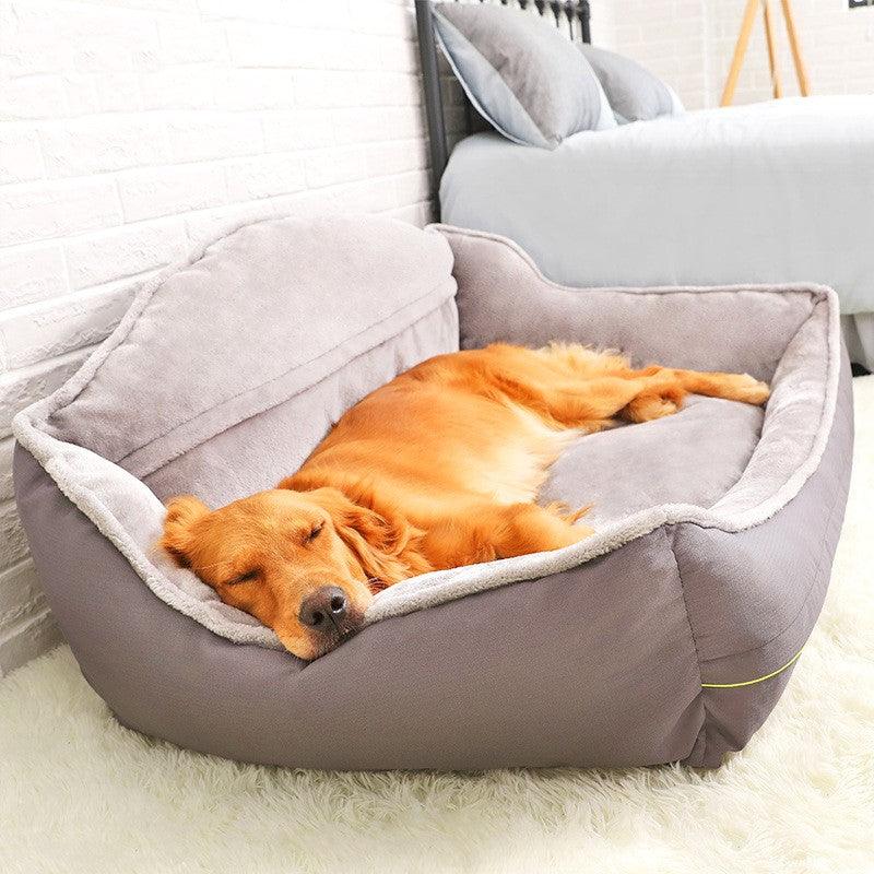 Luxury Plush Dog Sofa Bed – Machine-Washable, Raised Sides, Sizes S–XL