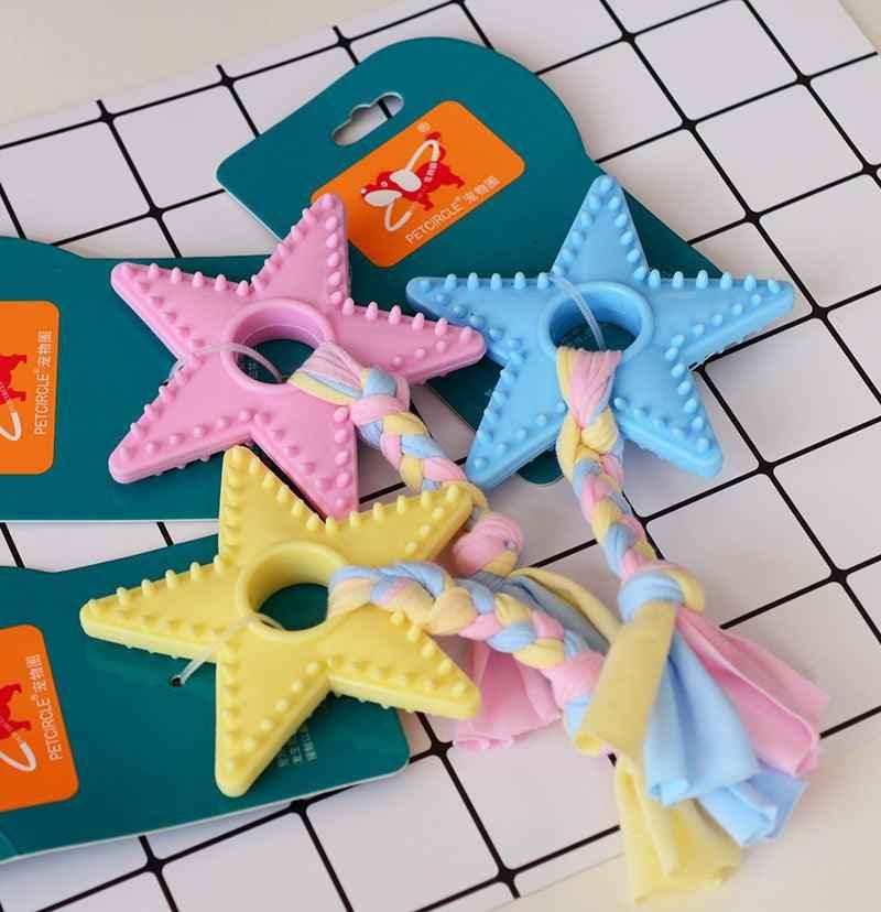 Chewable Rubber Dog Toy — Star, Ring & Ball Shapes