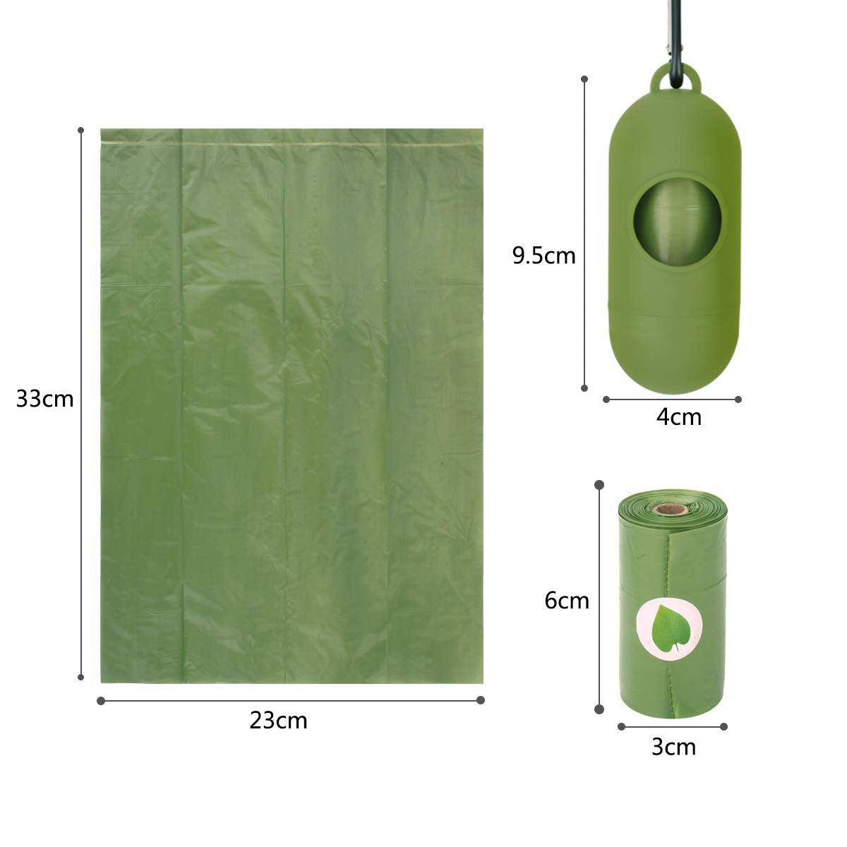 EcoPaws Biodegradable Dog Poop Bags – 16 Rolls + Dispenser, Leak-Proof & Odor-Sealing