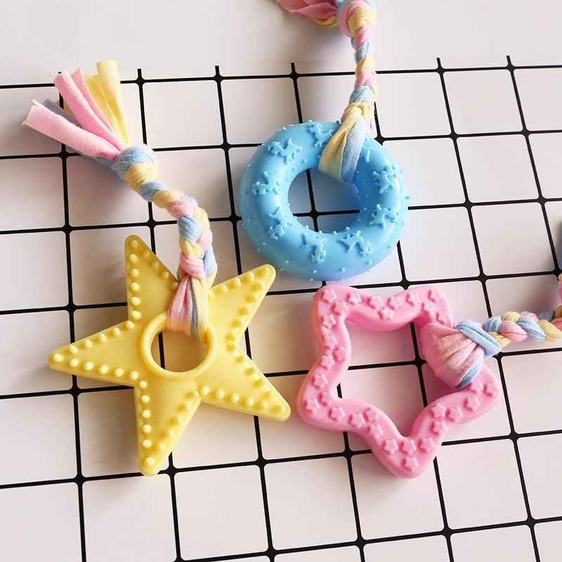 Chewable Rubber Dog Toy — Star, Ring & Ball Shapes