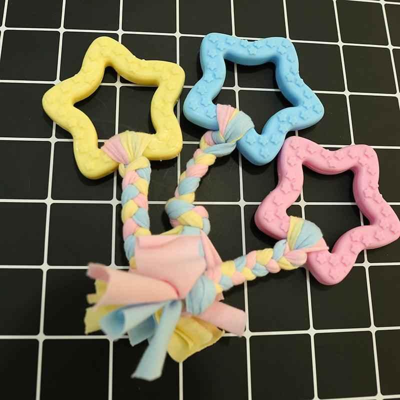 Chewable Rubber Dog Toy — Star, Ring & Ball Shapes