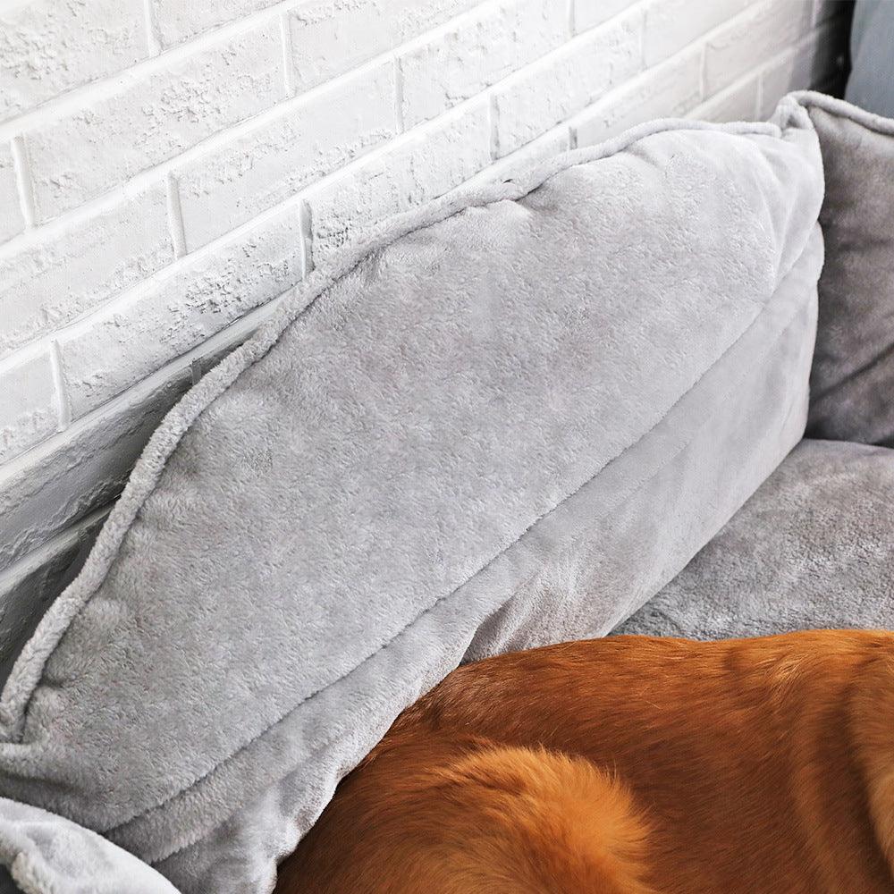 Luxury Plush Dog Sofa Bed – Machine-Washable, Raised Sides, Sizes S–XL