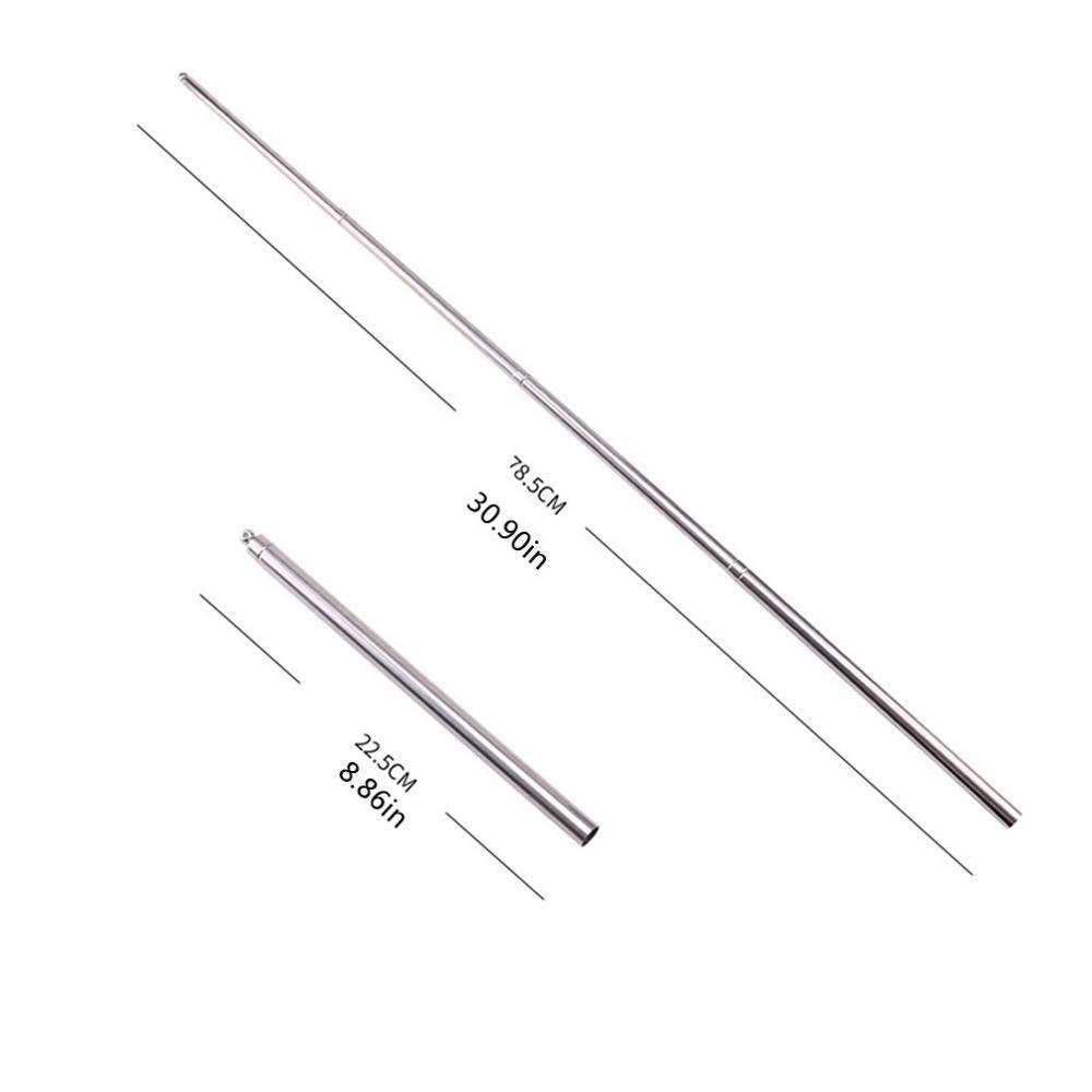 Two metal rods with measurements on a white background