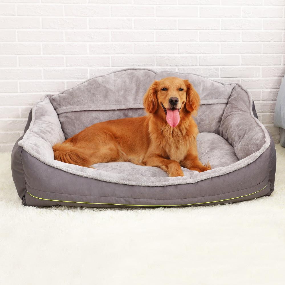 Luxury Plush Dog Sofa Bed – Machine-Washable, Raised Sides, Sizes S–XL