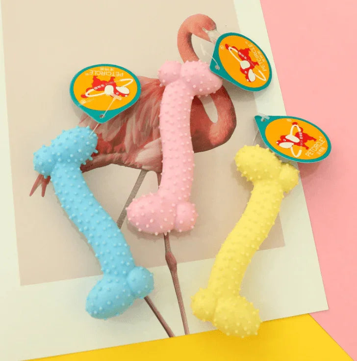 Chewable Rubber Dog Toy — Star, Ring & Ball Shapes