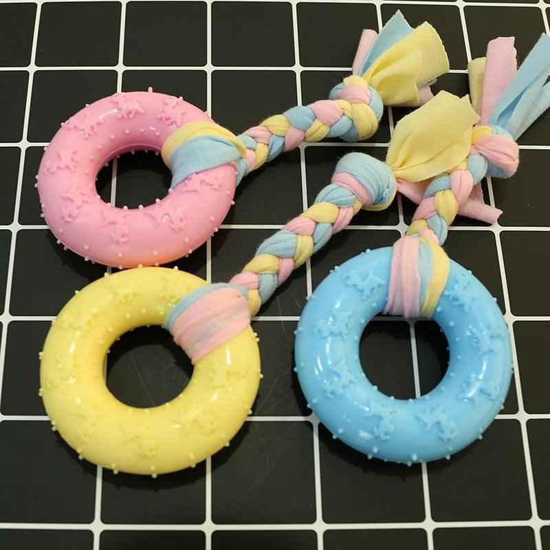 Chewable Rubber Dog Toy — Star, Ring & Ball Shapes