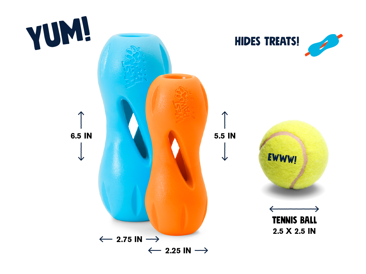 West Paw Qwizl Treat Toy – Makes Bully Sticks Last Longer | Tough Chewer | S & L