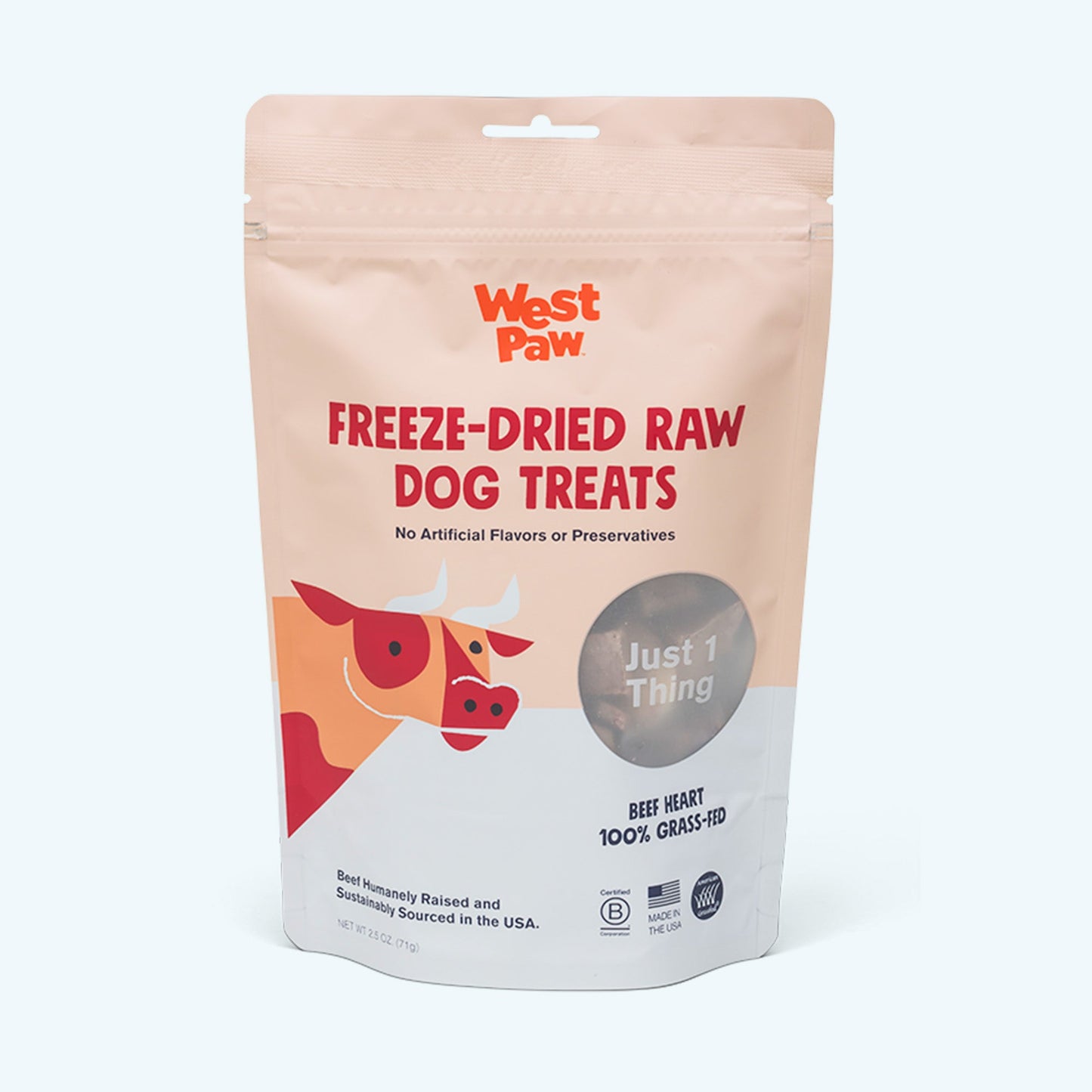 West Paw Beef Heart Dog Treats – Freeze-Dried, Single Ingredient, Grass-Fed | 2.5 oz