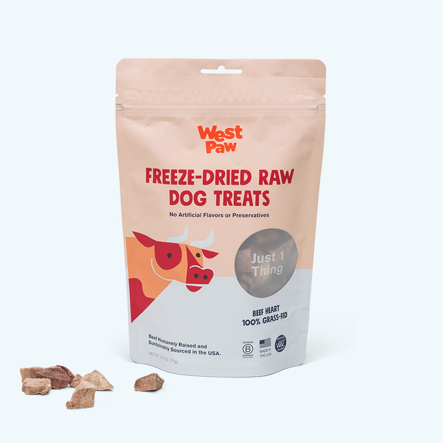 West Paw Beef Heart Dog Treats – Freeze-Dried, Single Ingredient, Grass-Fed | 2.5 oz