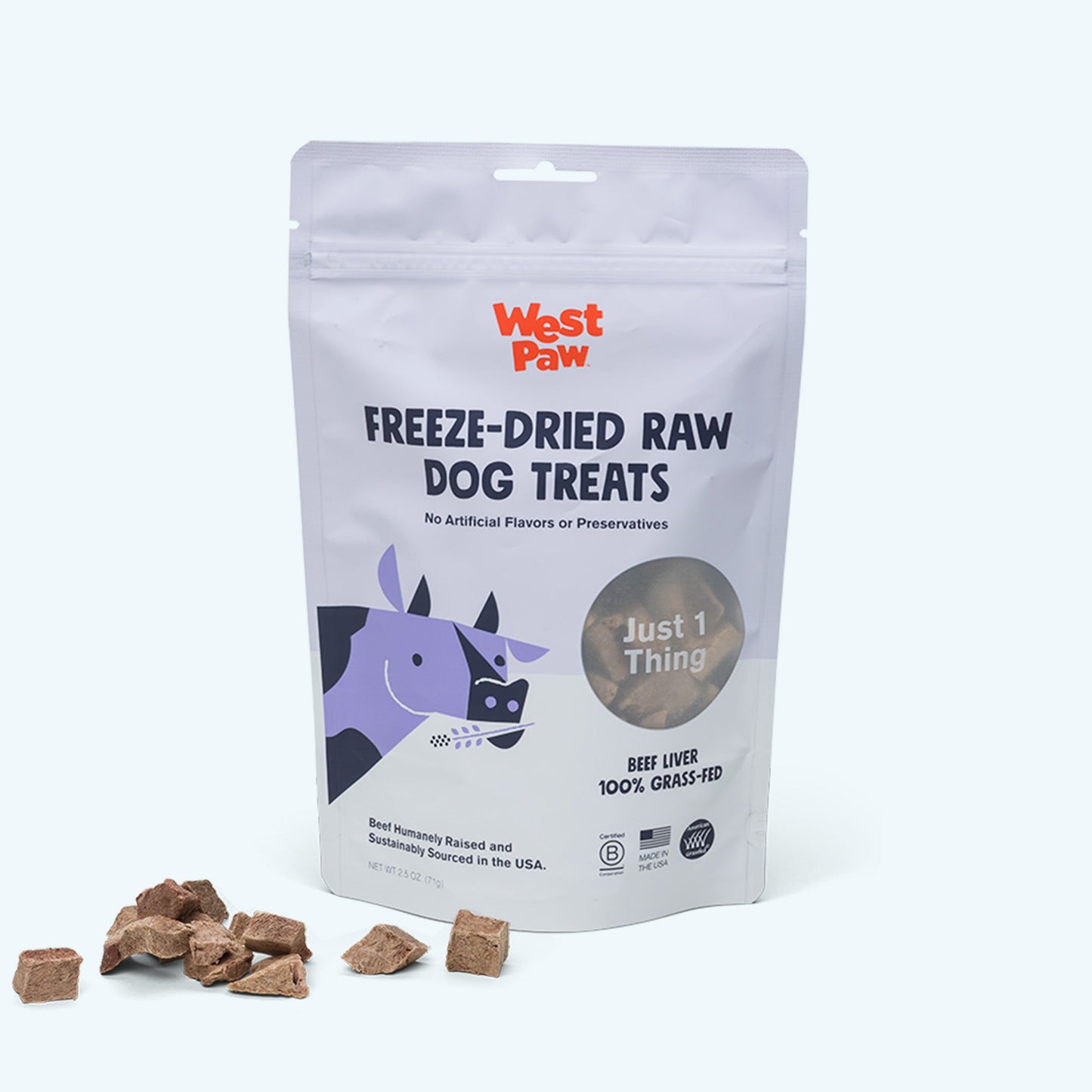 West Paw Beef Liver Dog Treats – Freeze-Dried, Single Ingredient | 2.5 oz