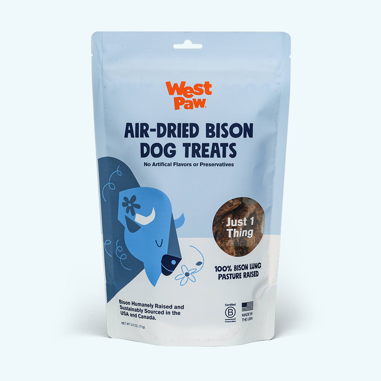 West Paw Bison Lung Dog Treats – Air-Dried, High-Protein | 2.5 oz