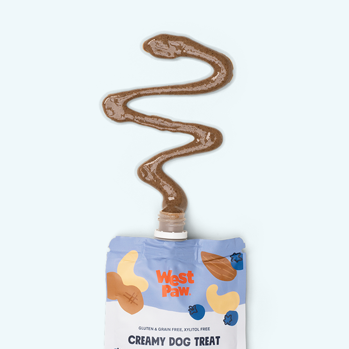 West Paw Nut Butter, Blueberry & Chia Dog Treat – Creamy Squeeze Pouch | 6.2 oz