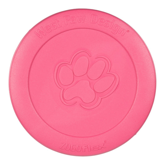 West Paw Zisc Dog Flying Disc – Geranium | Soft & Floatable Frisbee for Gentle Chewers