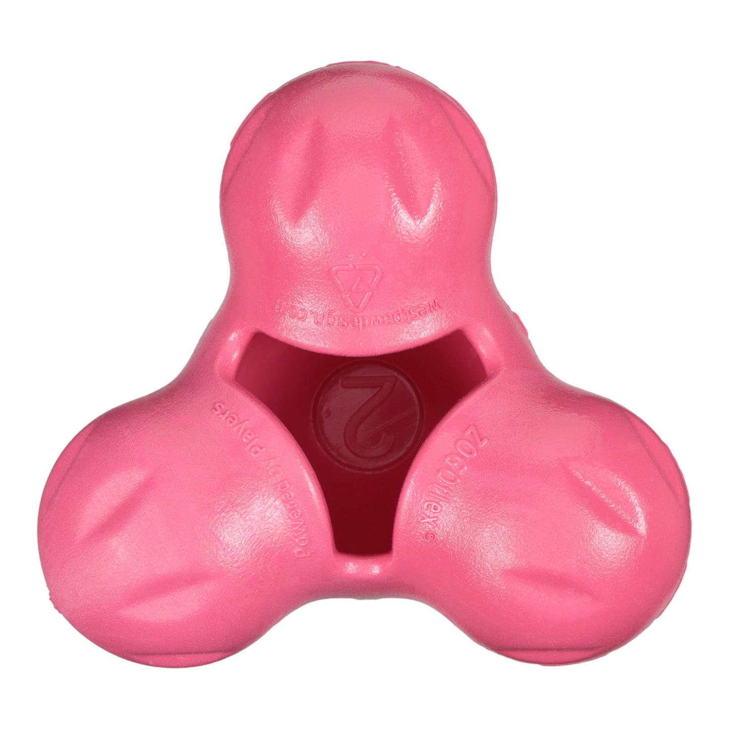 West Paw Tux Dog Treat Toy – Geranium | Toughest Treat Toy for Power Chewers