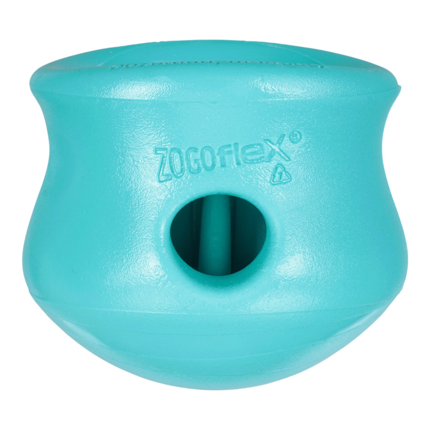 West Paw Toppl Treat Toy – Teal | Puzzle Toy for Moderate Chewers