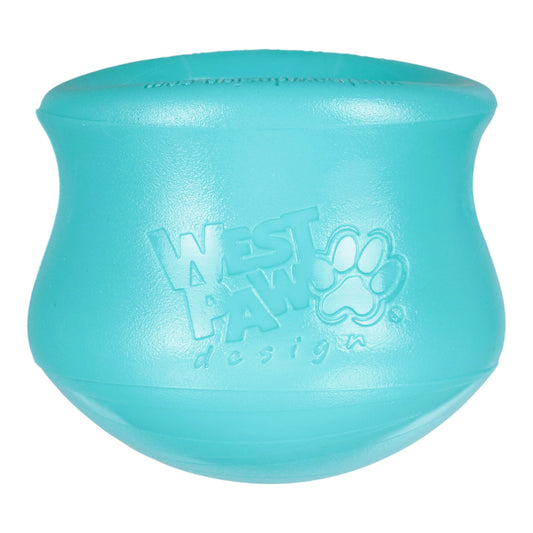 West Paw Toppl Treat Toy – Teal | Puzzle Toy for Moderate Chewers