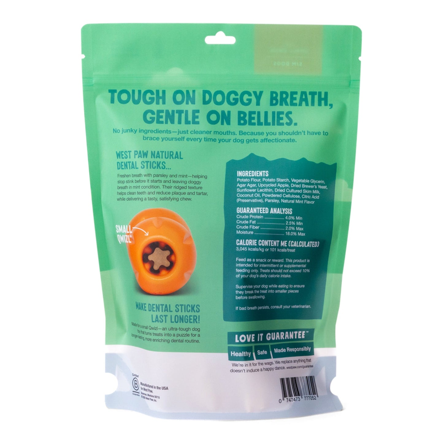 West Paw Natural Dental Sticks – Small | Freshens Breath, Reduces Plaque | Fits Qwizl Treat Toy