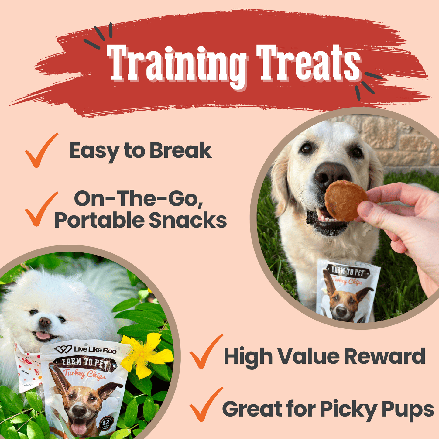 Live Like Roo Turkey Chips – Single-Ingredient Dog Treats That Give Back | $2 Donated Per Bag