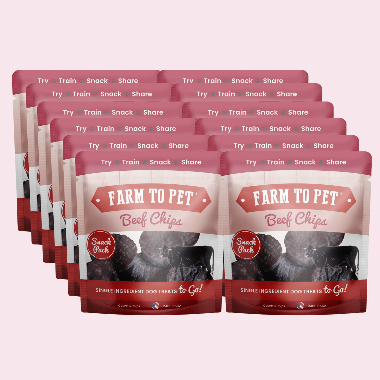 Beef Chips Snack Packs – Single-Ingredient Beef Dog Treats | Training & Travel