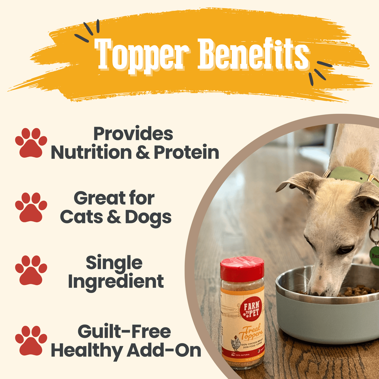 Chicken Dog Food Topper – Single-Ingredient, 80% Protein | Human-Grade | Made in USA