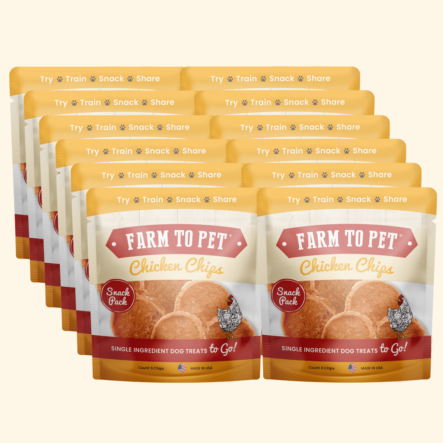Chicken Chips Snack Packs – Single-Ingredient, 80% Protein | Training Treats | Made in USA