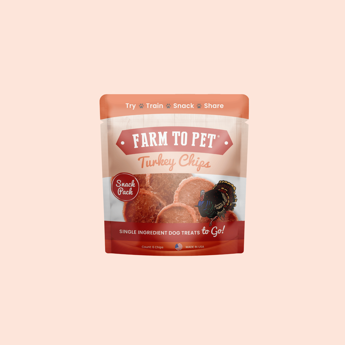Turkey Chips Snack Packs – Single-Ingredient, Low-Allergen | Training Treats | Made in USA
