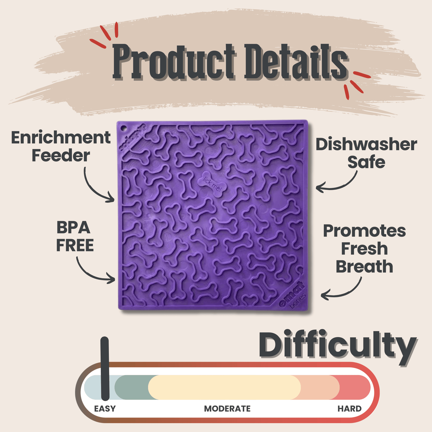SodaPup Dog Lick Mats – Calming Enrichment Feeder | BPA-Free | Made in USA | 4 Styles
