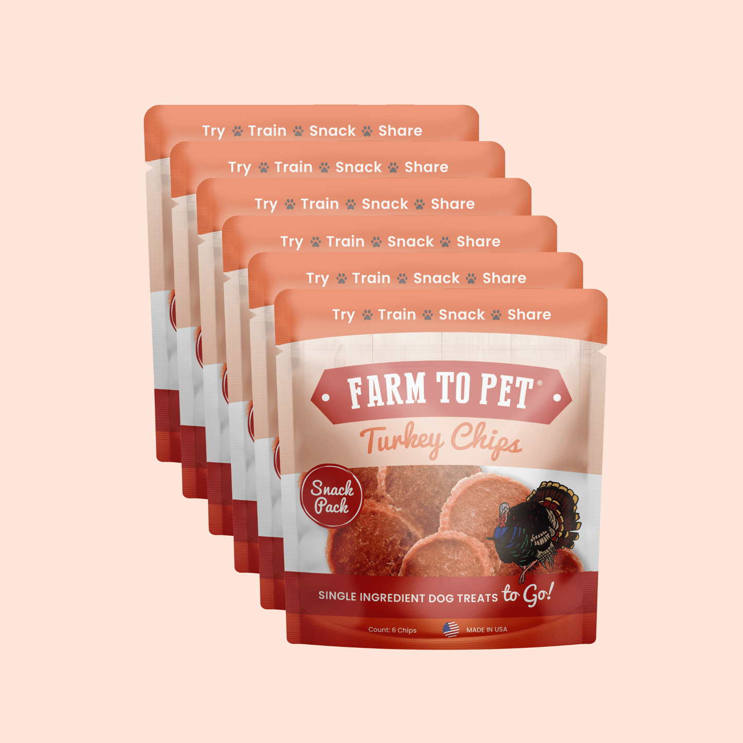 Turkey Chips Snack Packs – Single-Ingredient, Low-Allergen | Training Treats | Made in USA