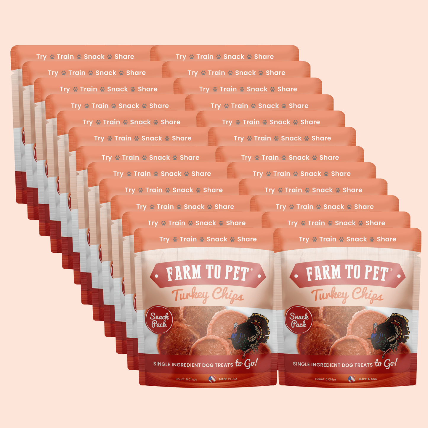 Turkey Chips Snack Packs – Single-Ingredient, Low-Allergen | Training Treats | Made in USA