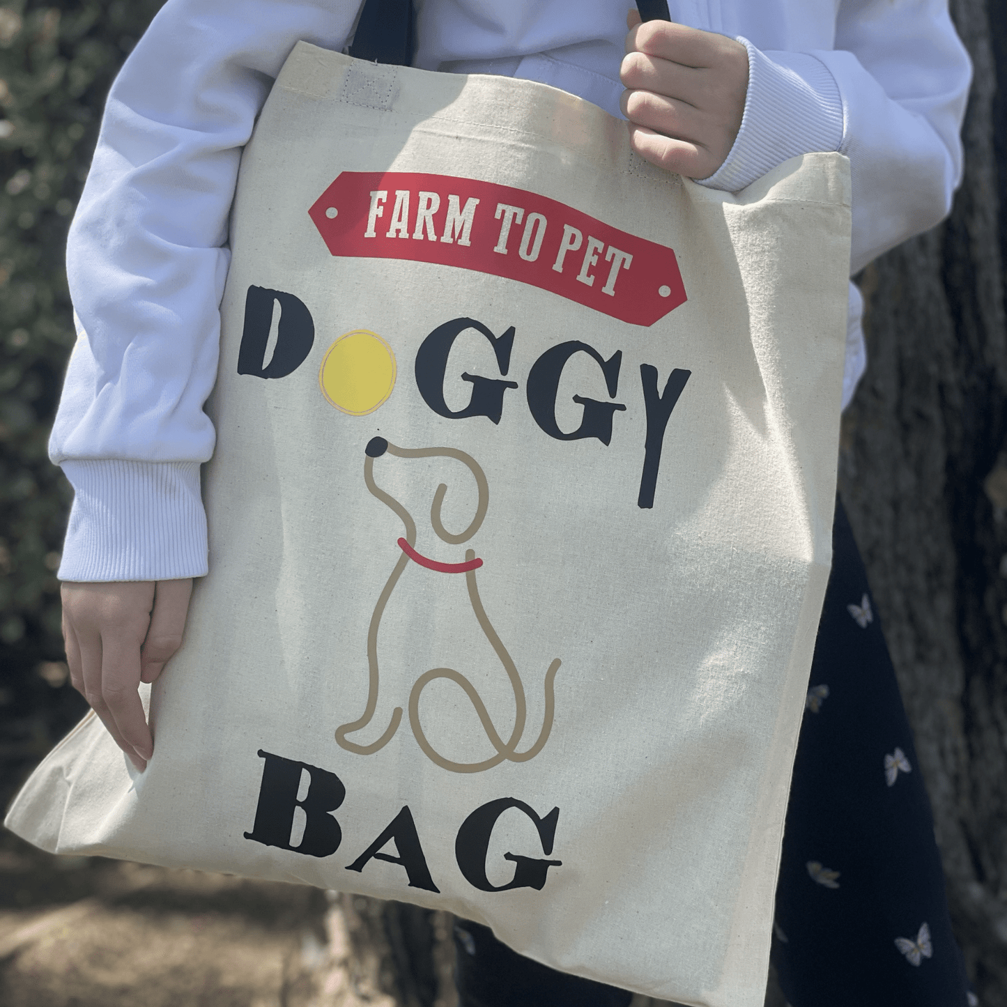 Farm to Pet "Doggie Bag" Tote – Cotton Canvas | Machine Washable | Gift for Dog Lovers