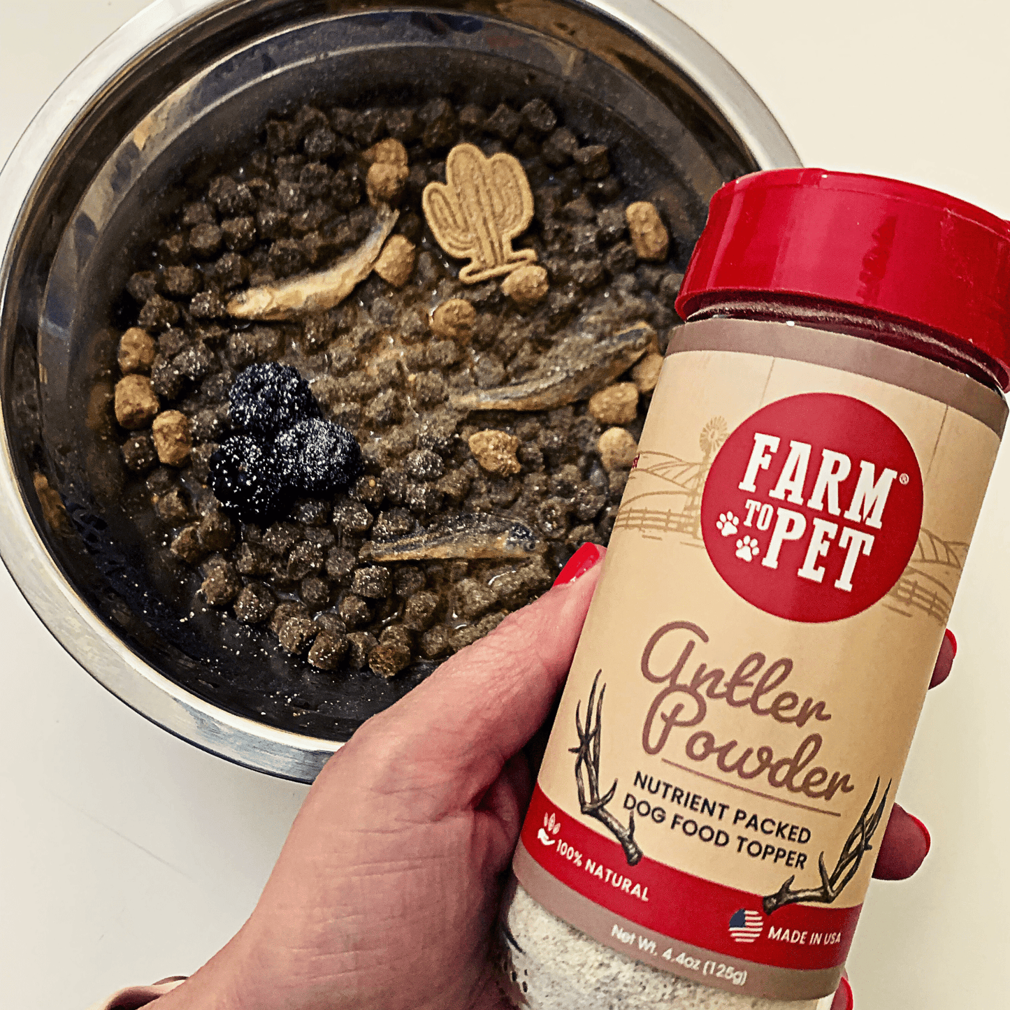 Antler Powder Dog Food Topper – Organic Elk, 37% Protein | Non-Allergenic | Made in USA
