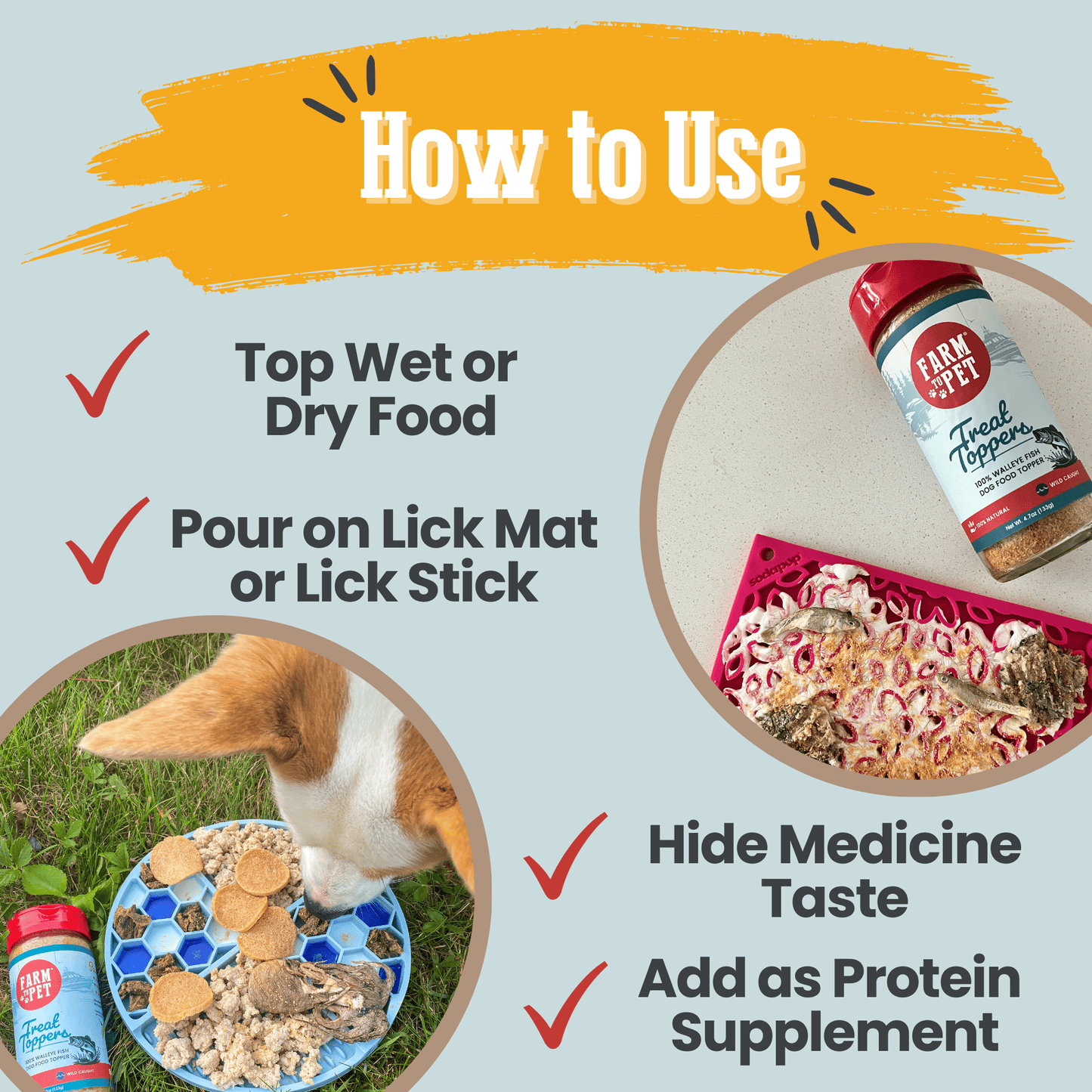 Fish Dog Food Topper – Single-Ingredient Walleye, 74% Protein | Omega-3 | Made in USA
