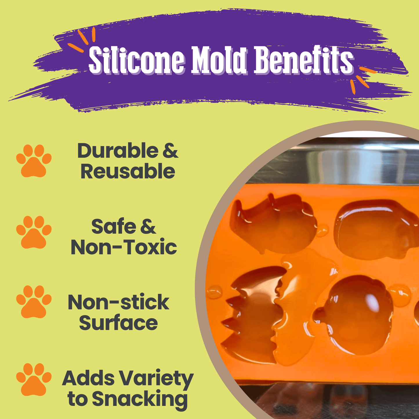 SodaPup Silicone Dog Treat Molds – DIY Jelly, Frozen & Lickable Treats | 4 Styles