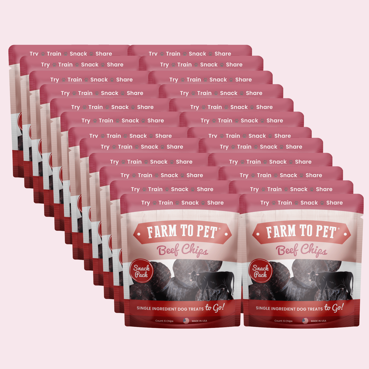 Beef Chips Snack Packs – Single-Ingredient Beef Dog Treats | Training & Travel