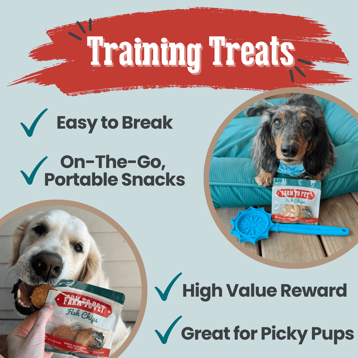 Fish Chips Snack Packs – Single-Ingredient Walleye Dog Treats | Training & Travel
