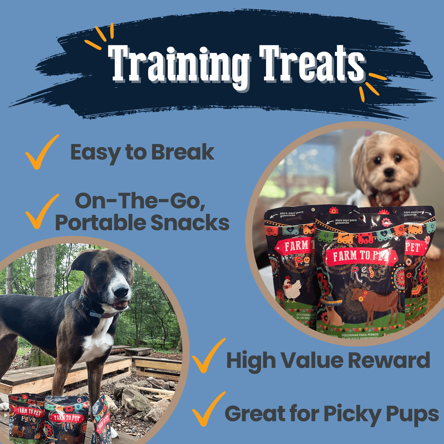 Fiesta Pack – Dog Treat Variety Bundle | Chicken, Turkey & Beef Protein Chips