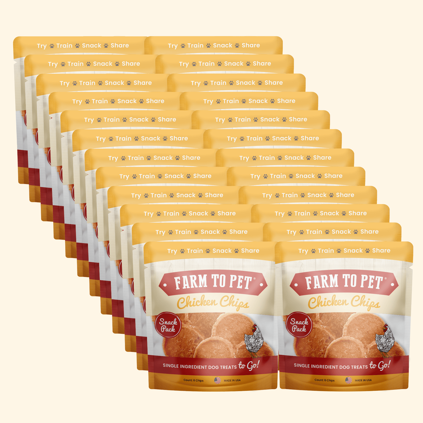 Chicken Chips Snack Packs – Single-Ingredient, 80% Protein | Training Treats | Made in USA