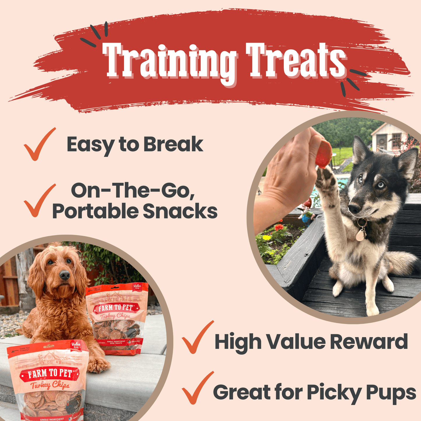 Turkey Chips for Dogs – Single-Ingredient, 85% Protein | Human-Grade | Made in USA