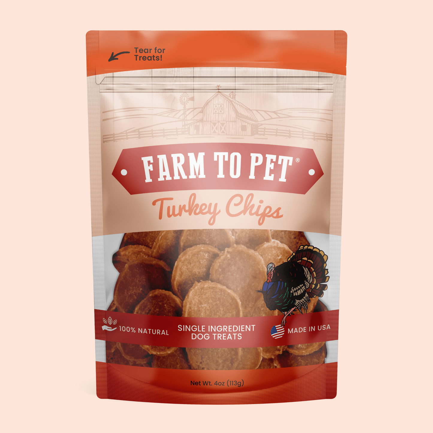 Turkey Chips for Dogs – Single-Ingredient, 85% Protein | Human-Grade | Made in USA