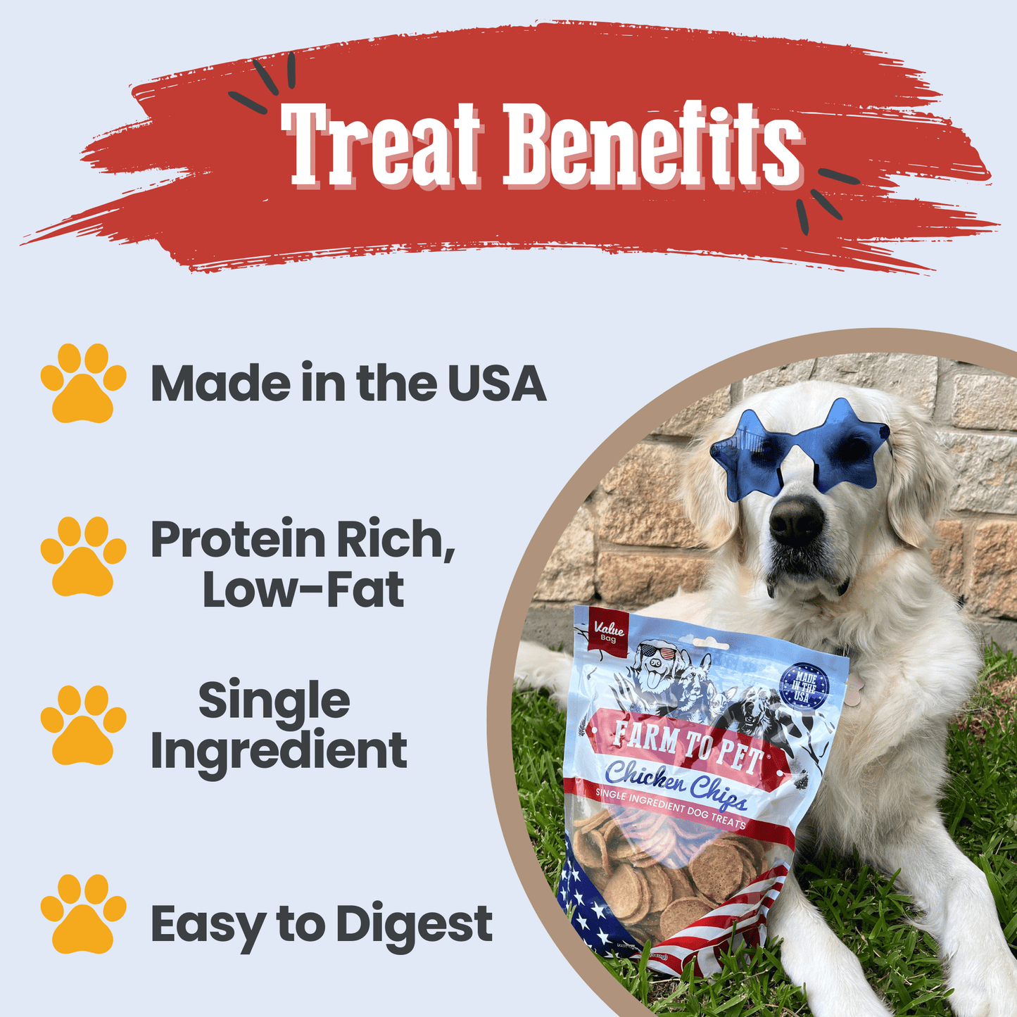 Americana Chicken Chips for Dogs – Single-Ingredient, Human-Grade | Made in USA