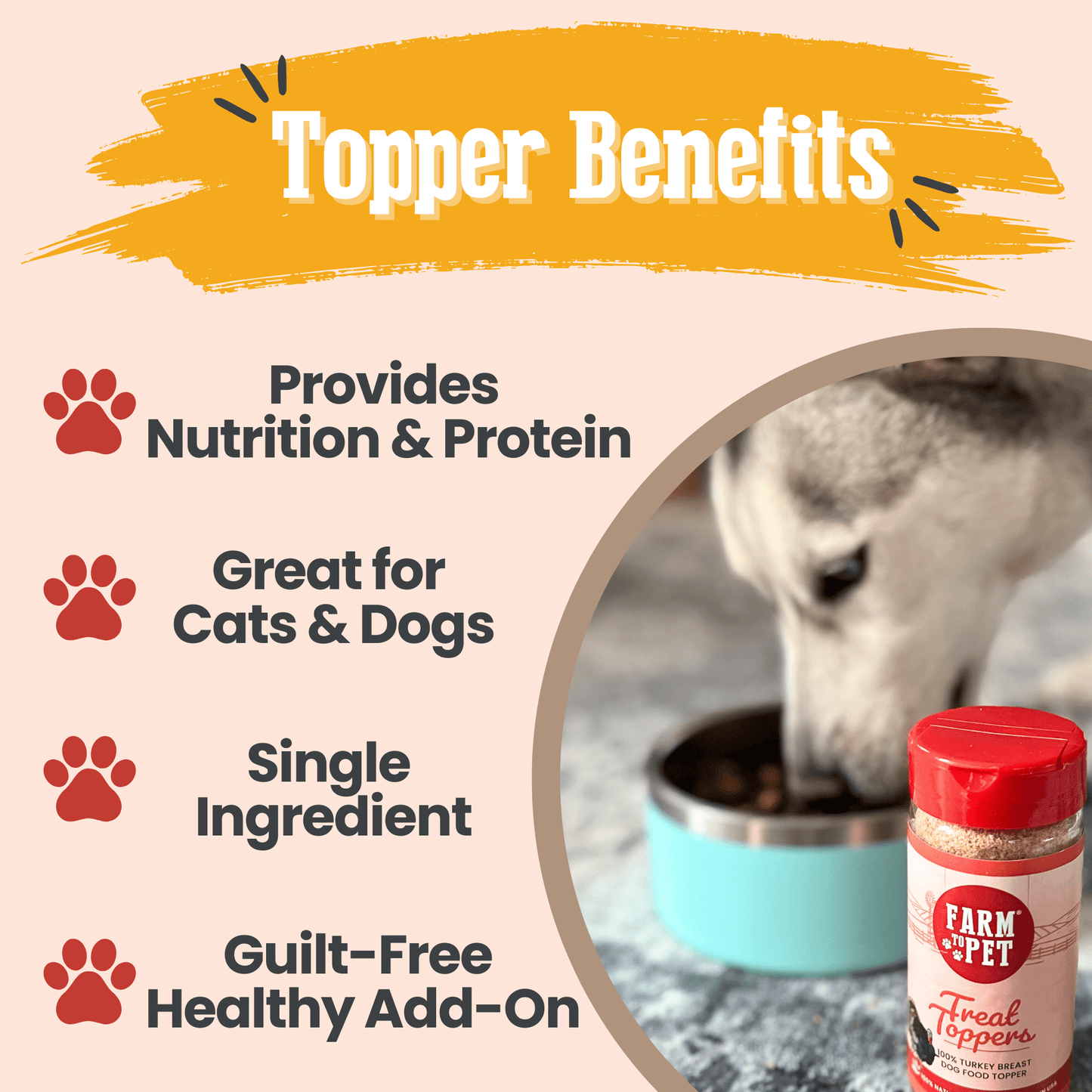 Turkey Dog Food Topper – Single-Ingredient, 85% Protein | Human-Grade | Made in USA