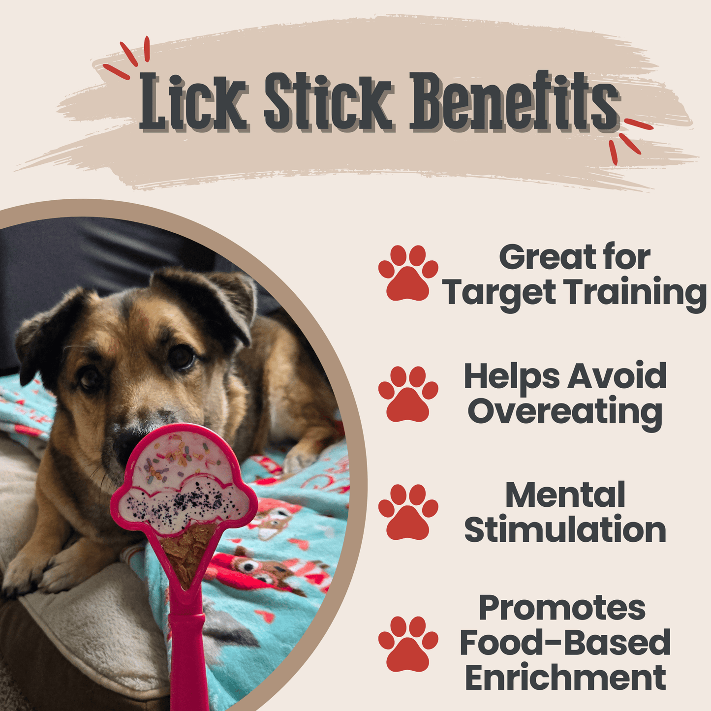 SodaPup Lick Sticks – Hand-Held Dog Enrichment & Training Toy | Dishwasher Safe | 4 Styles