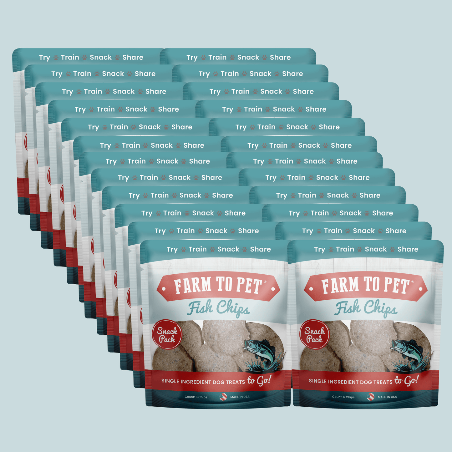 Fish Chips Snack Packs – Single-Ingredient Walleye Dog Treats | Training & Travel
