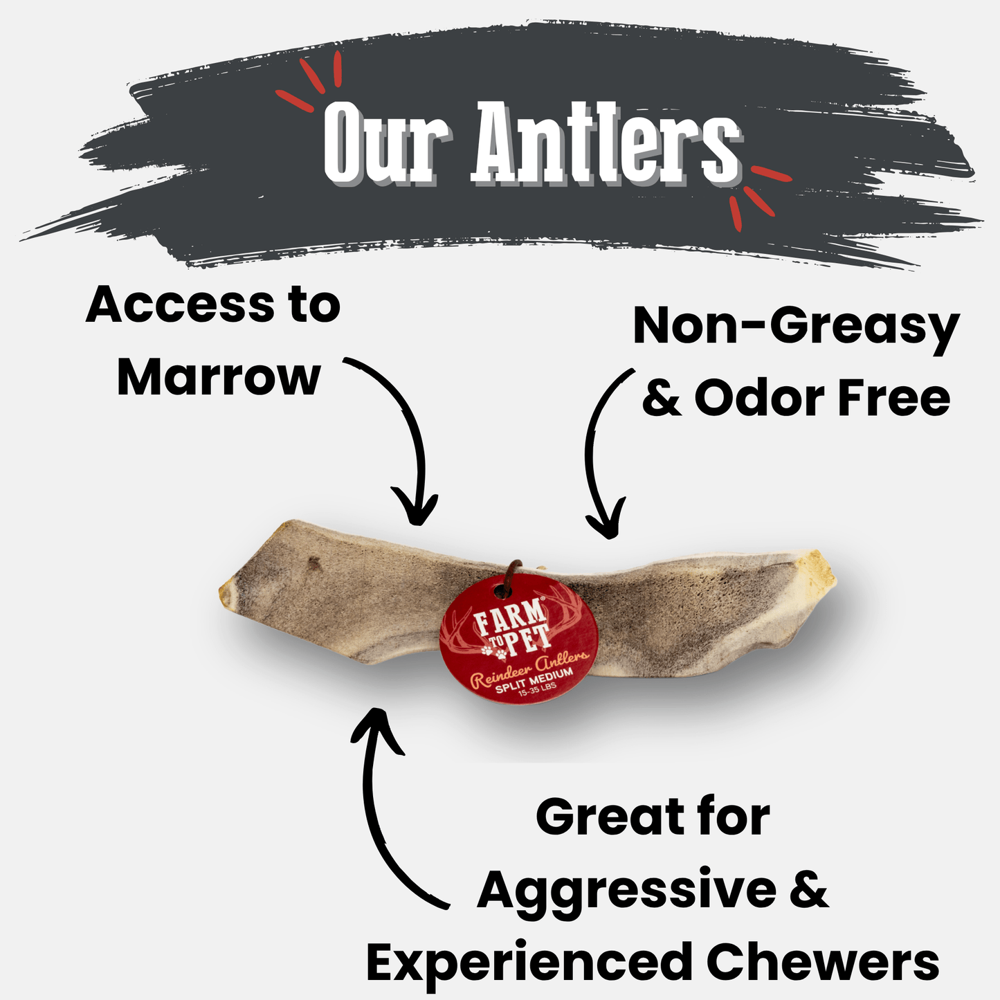 Reindeer Antler Dog Chews – Toughest Organic Chew | Whole & Split | Wild-Gathered Alaska