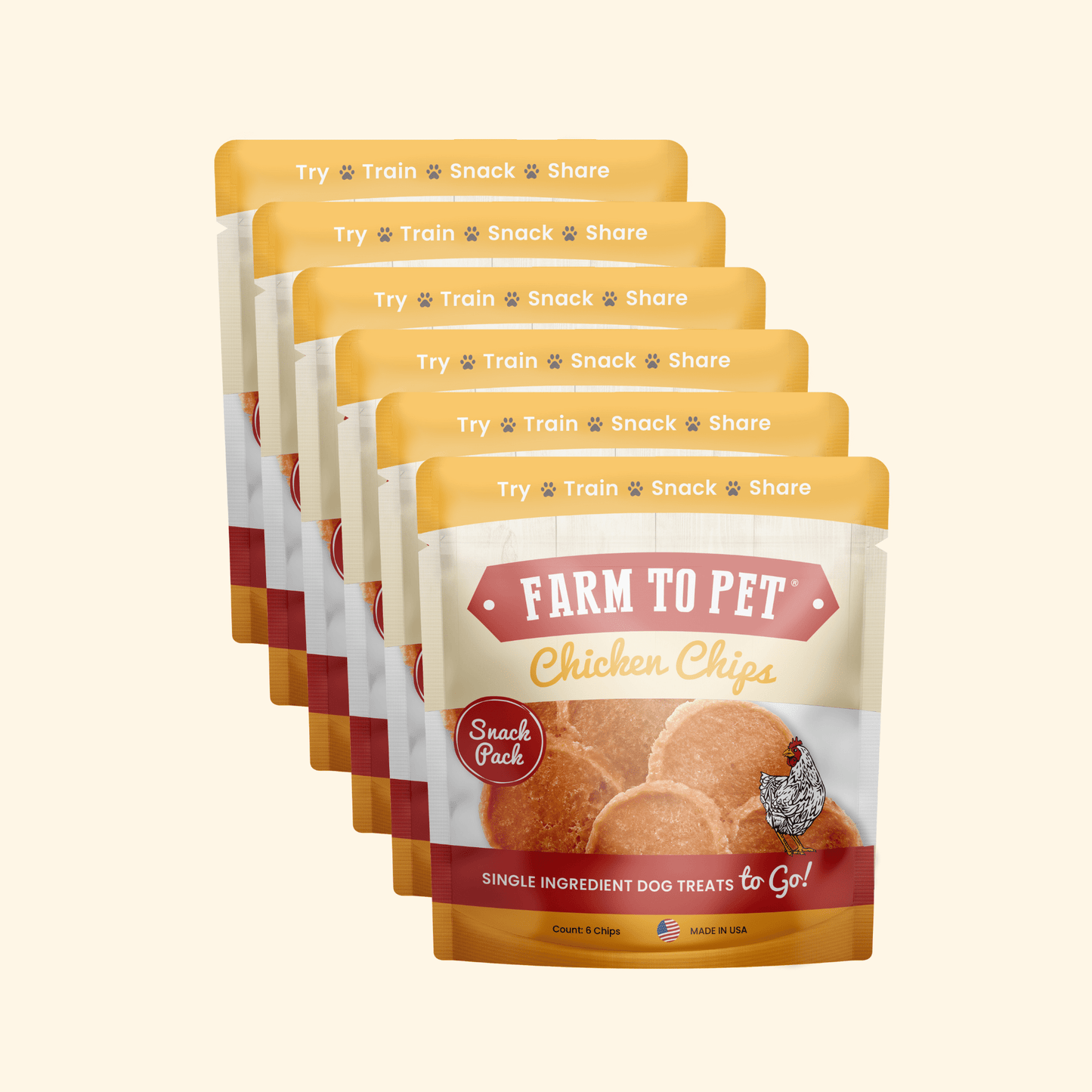 Chicken Chips Snack Packs – Single-Ingredient, 80% Protein | Training Treats | Made in USA
