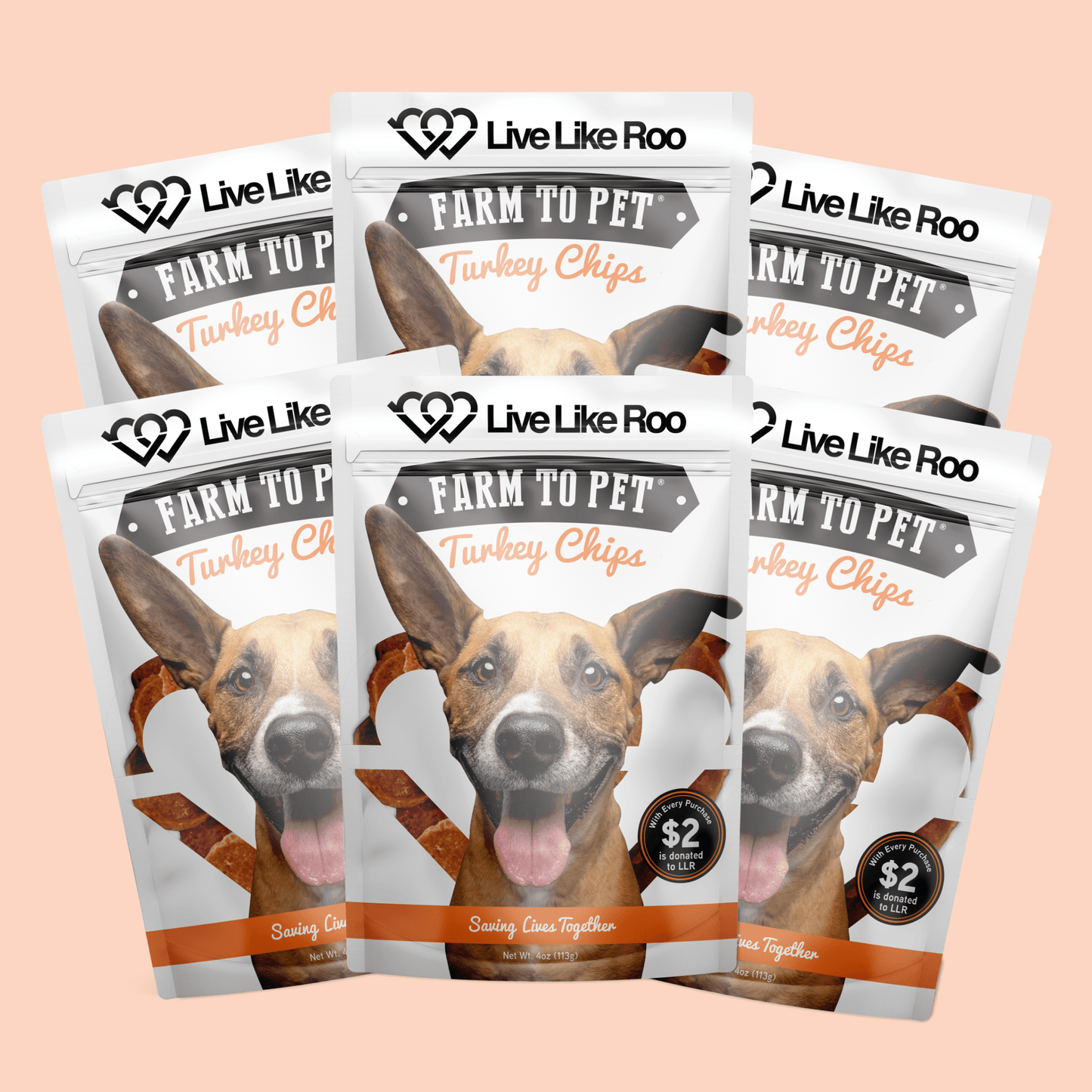 Live Like Roo Turkey Chips – Single-Ingredient Dog Treats That Give Back | $2 Donated Per Bag