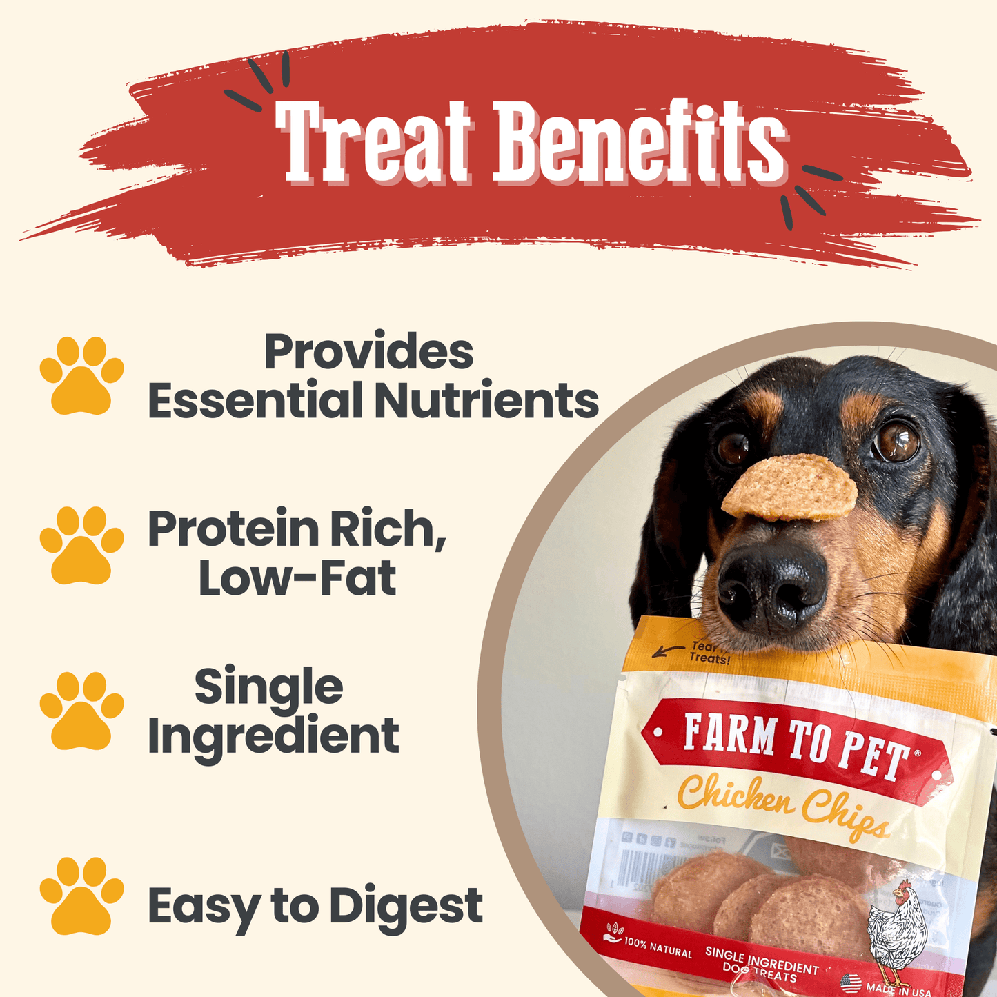 Chicken Chips Snack Packs – Single-Ingredient, 80% Protein | Training Treats | Made in USA